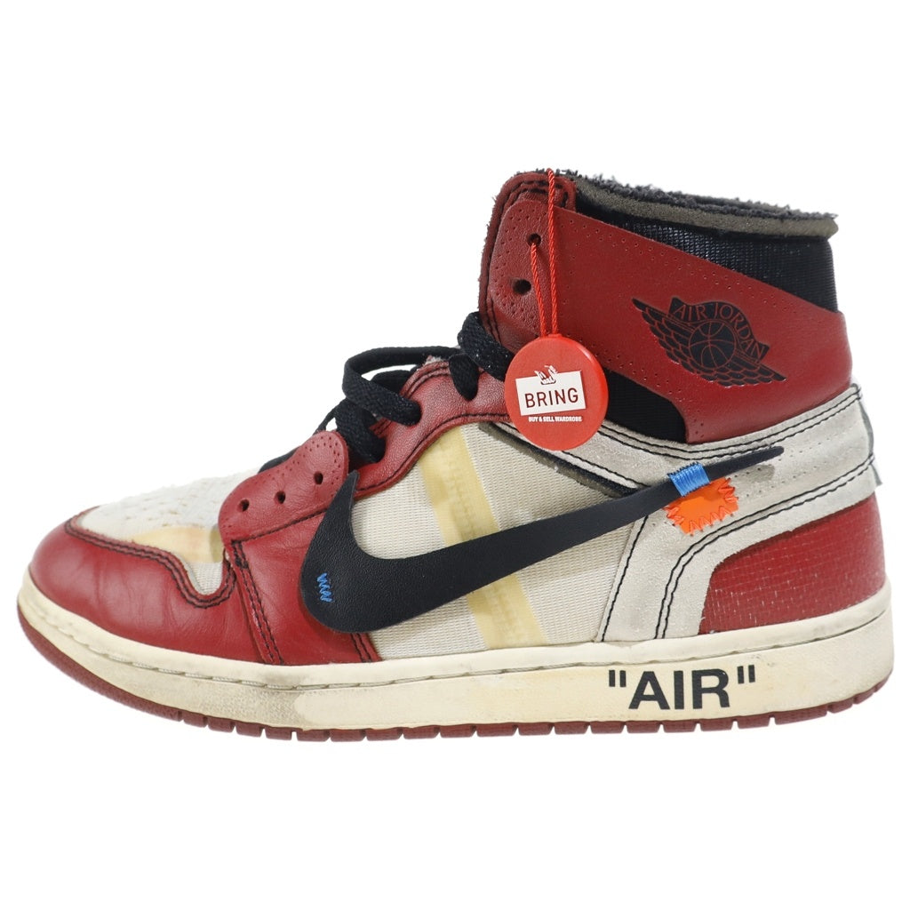 NIKE(ナイキ) ×OFF-WHITE THE 10 AIR JORDAN 1 CHICAGO オフホワイト ザテン エアジョーダンシカゴ ハイカットスニーカー US8/26.0cm ホワイト/レッド AA3834-101