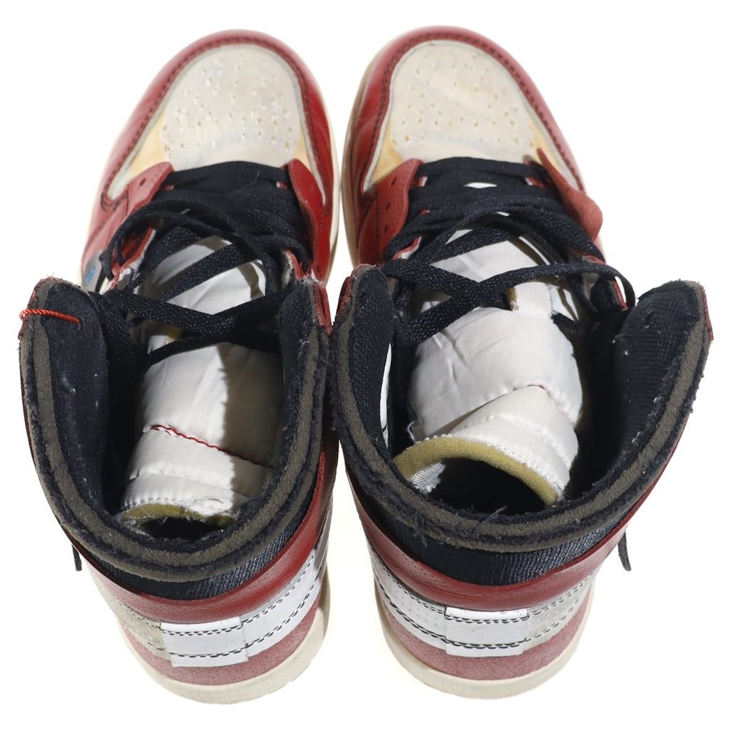 NIKE(ナイキ) ×OFF-WHITE THE 10 AIR JORDAN 1 CHICAGO オフホワイト ザテン エアジョーダンシカゴ ハイカットスニーカー US8/26.0cm ホワイト/レッド AA3834-101