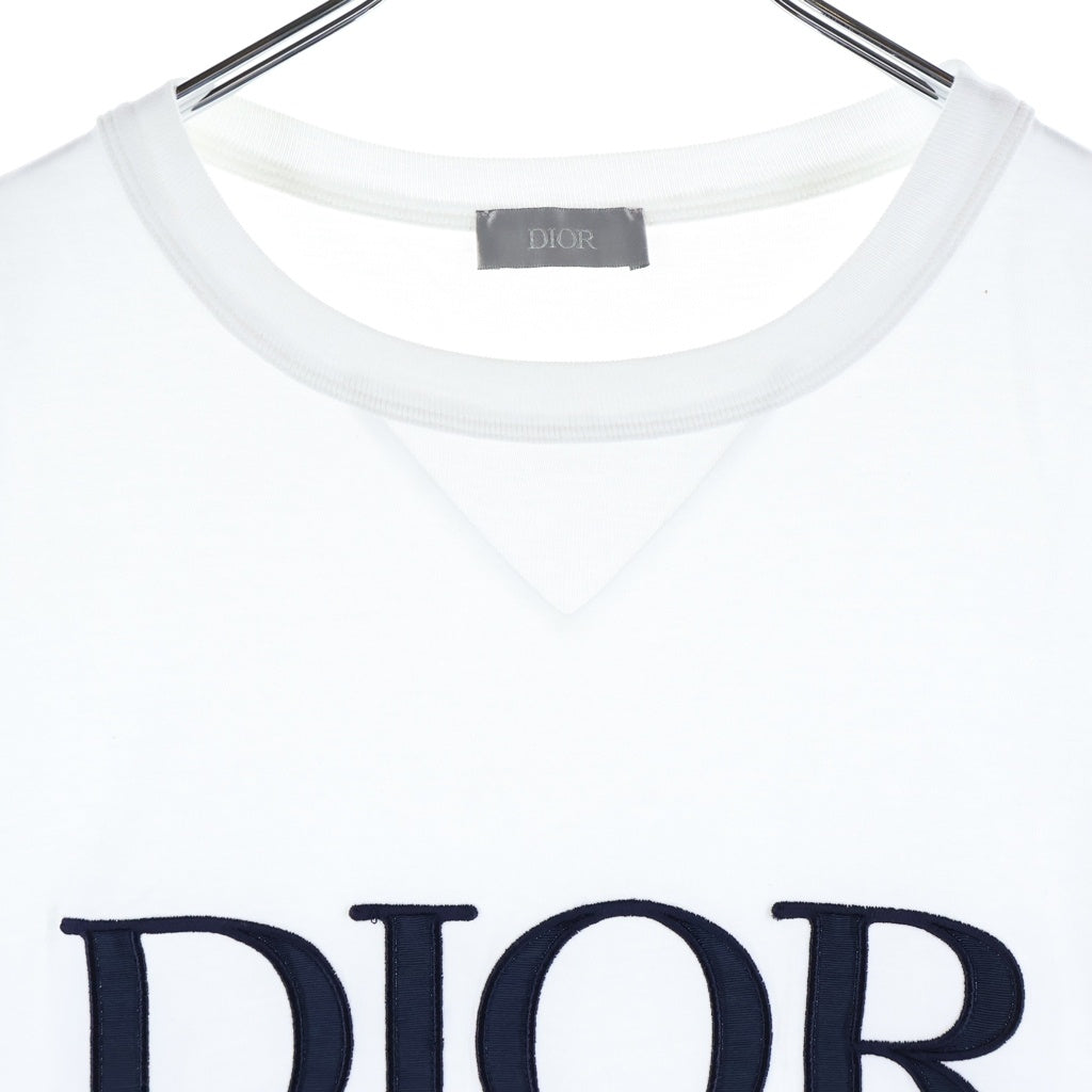 DIOR(ディオール) 21SS LOGO TEE ロゴ刺繍 クルーネック 半袖Tシャツカットソー 183J685A0677 ホワイト