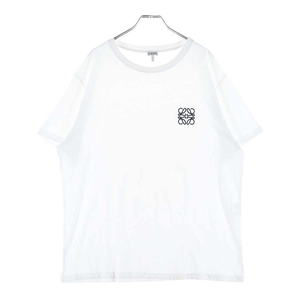 LOEWE(ロエベ) フロントロゴ刺繍 コットン 半袖Tシャツカットソー 1719908 ホワイト