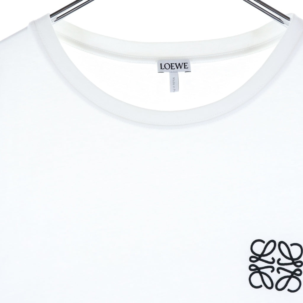 LOEWE(ロエベ) フロントロゴ刺繍 コットン 半袖Tシャツカットソー 1719908 ホワイト