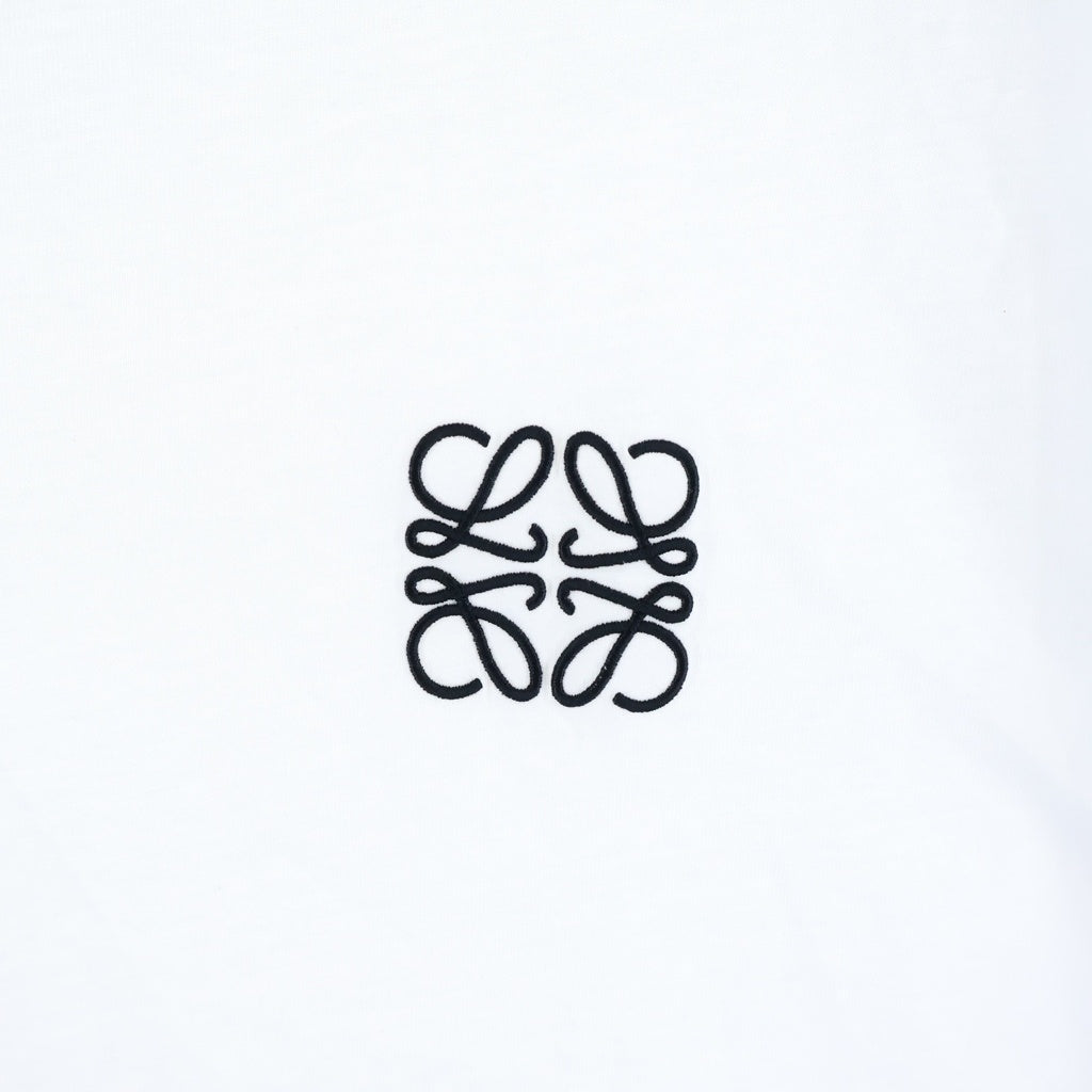LOEWE(ロエベ) フロントロゴ刺繍 コットン 半袖Tシャツカットソー 1719908 ホワイト