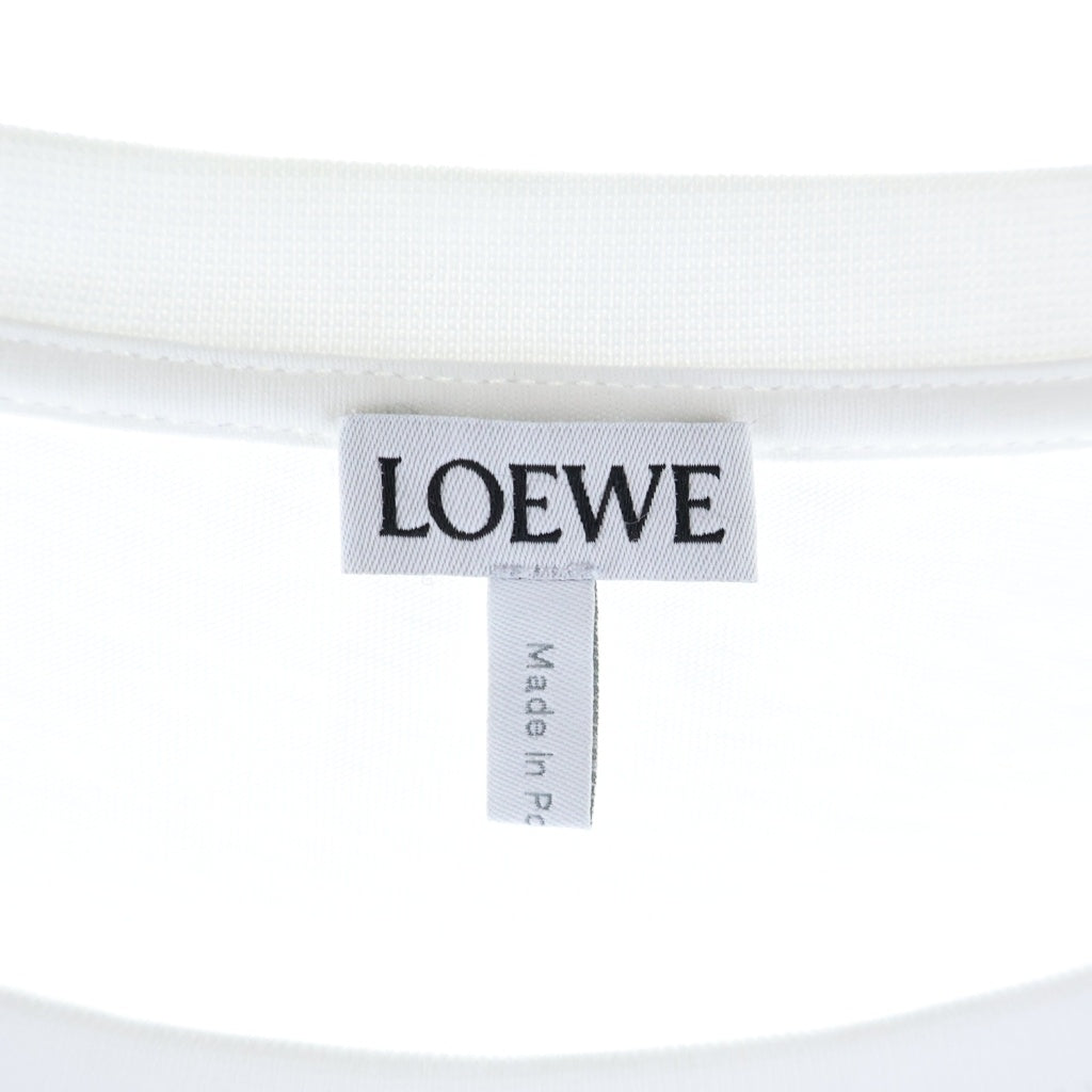 LOEWE(ロエベ) フロントロゴ刺繍 コットン 半袖Tシャツカットソー 1719908 ホワイト