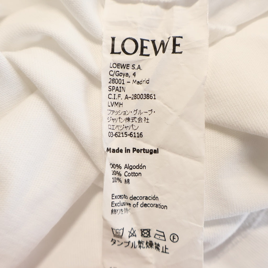 LOEWE(ロエベ) フロントロゴ刺繍 コットン 半袖Tシャツカットソー 1719908 ホワイト