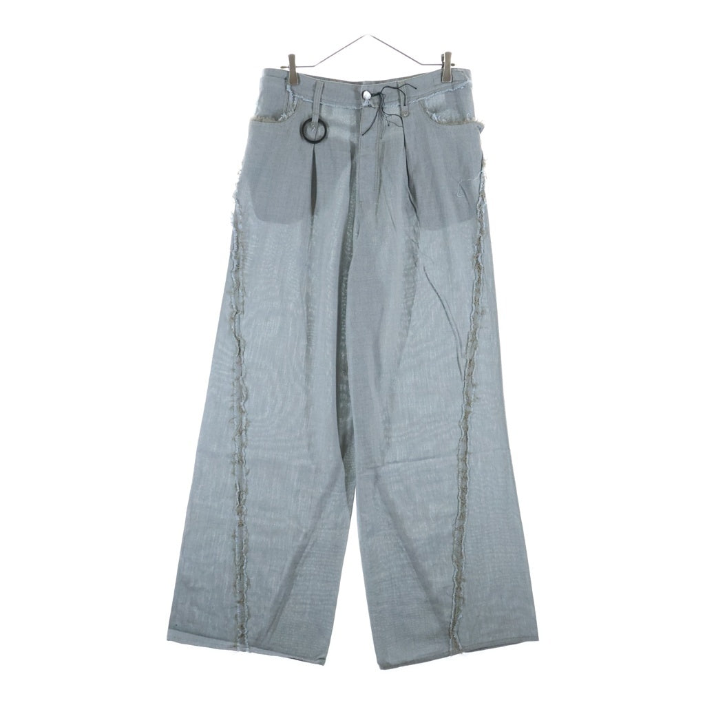 MINUS(マイナス) Slash Seam Twist Wide Trousers スラッシュ ツイスト ワイド トラウザー グレー M-24F-PT007