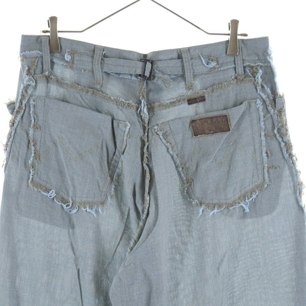 MINUS(マイナス) Slash Seam Twist Wide Trousers スラッシュ ツイスト ワイド トラウザー グレー M-24F-PT007
