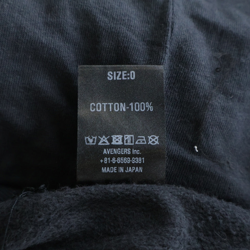 MINUS(マイナス) Bootleg Zip Up Hoodie With Damaged ブートレグ ジップ アップフーディー ブラック M-P1-BG1