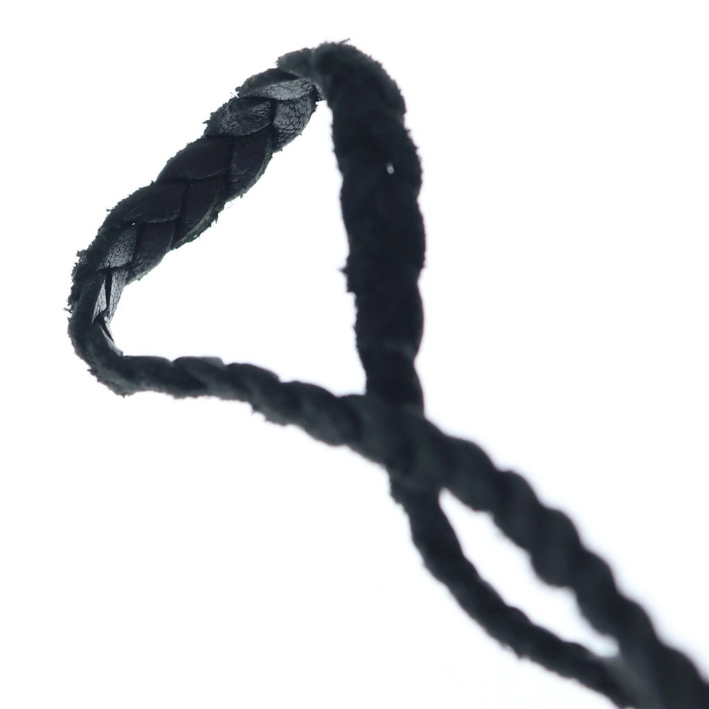 CHROME HEARTS(クロムハーツ) LEATHER BRAID SCROLL ネックレス レザーブレイドネックレス ブラック/シルバー BCA377