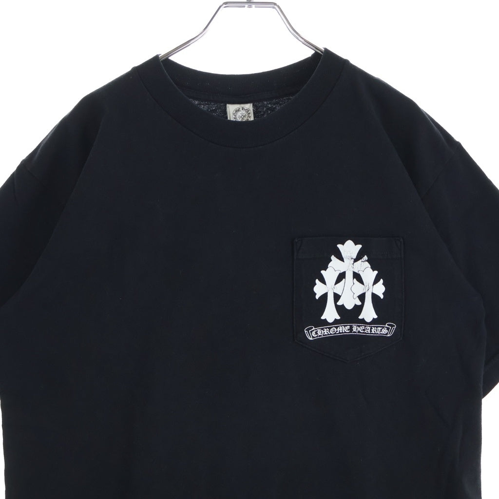 CHROME HEARTS(クロムハーツ) Tire Track S/S Tee タイヤトラック セメタリークロスプリント半袖Tシャツ ブラック