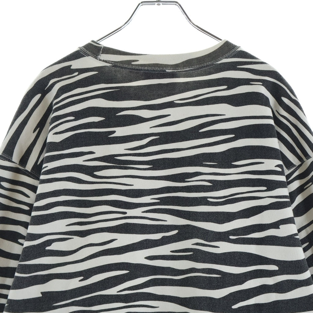 SUPREME(シュプリーム) 22AW Box Logo Crewneck Zebra ゼブラ柄 ボックスロゴ クルーネック長袖スウェットトレーナー ブラック/ホワイト