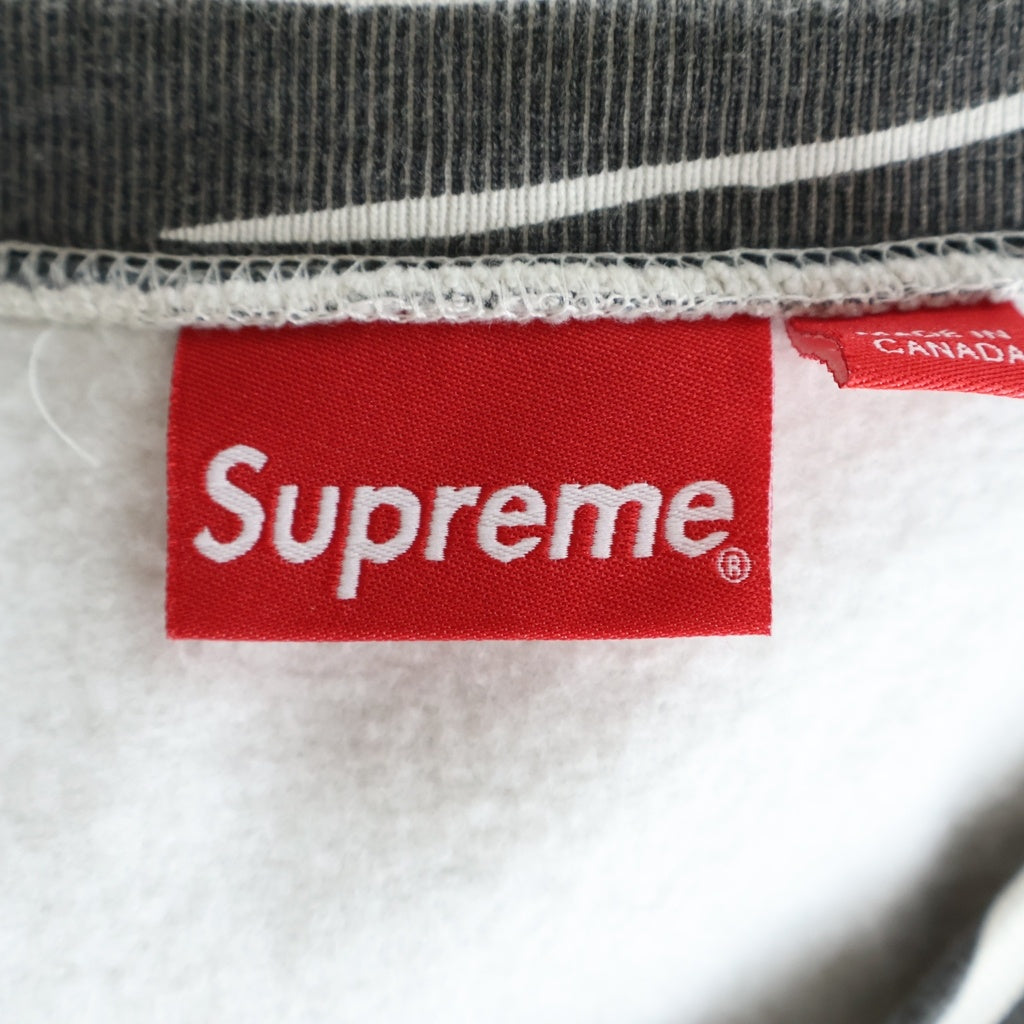 SUPREME(シュプリーム) 22AW Box Logo Crewneck Zebra ゼブラ柄 ボックスロゴ クルーネック長袖スウェットトレーナー ブラック/ホワイト