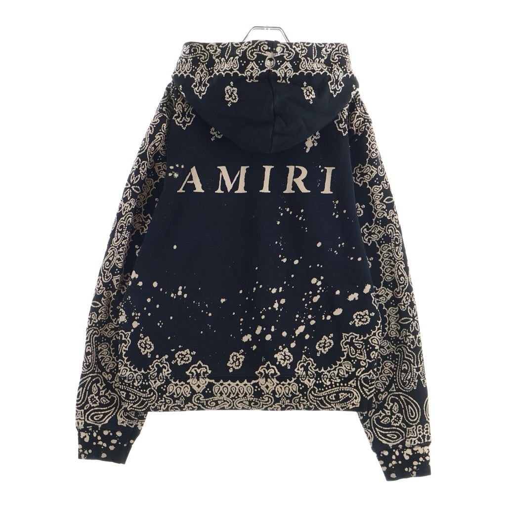 AMIRI(アミリ) Bandana Bleach Pullover Parka バンダナ ペイズリー ブリーチ プルオーバーパーカー ブラック