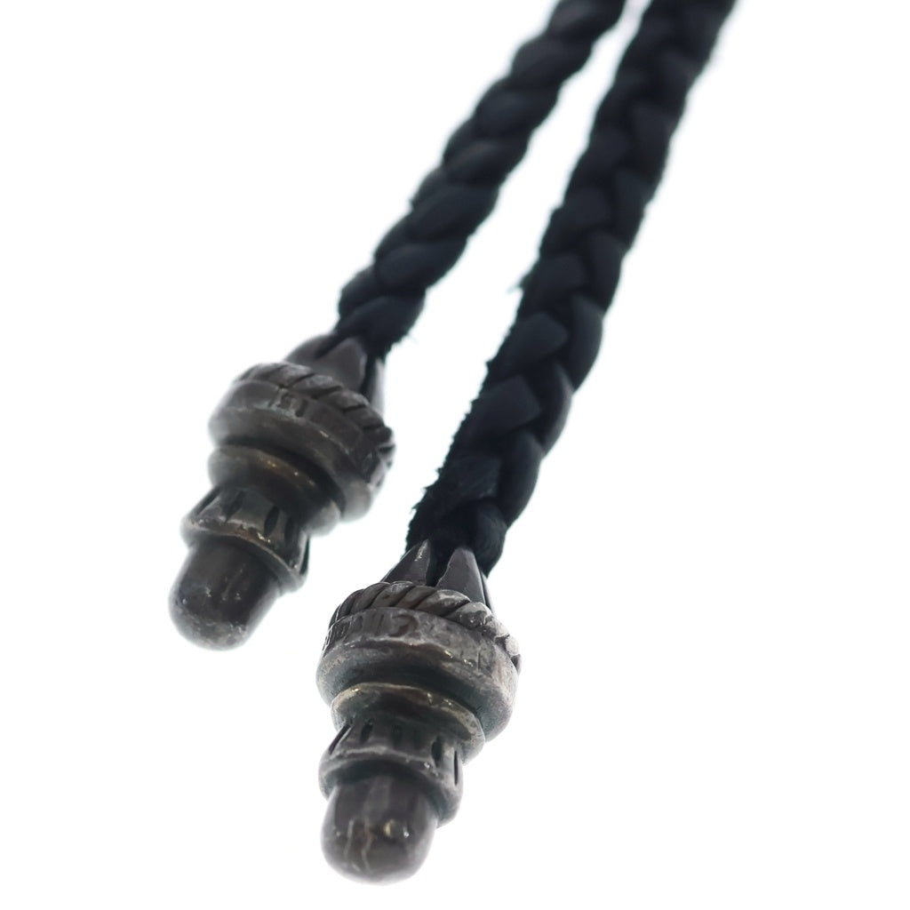 CHROME HEARTS(クロムハーツ) CH CRS SML CL スモールCHクロス クリンプト レザーブレイド ネックレス シルバー/ブラック BCA217