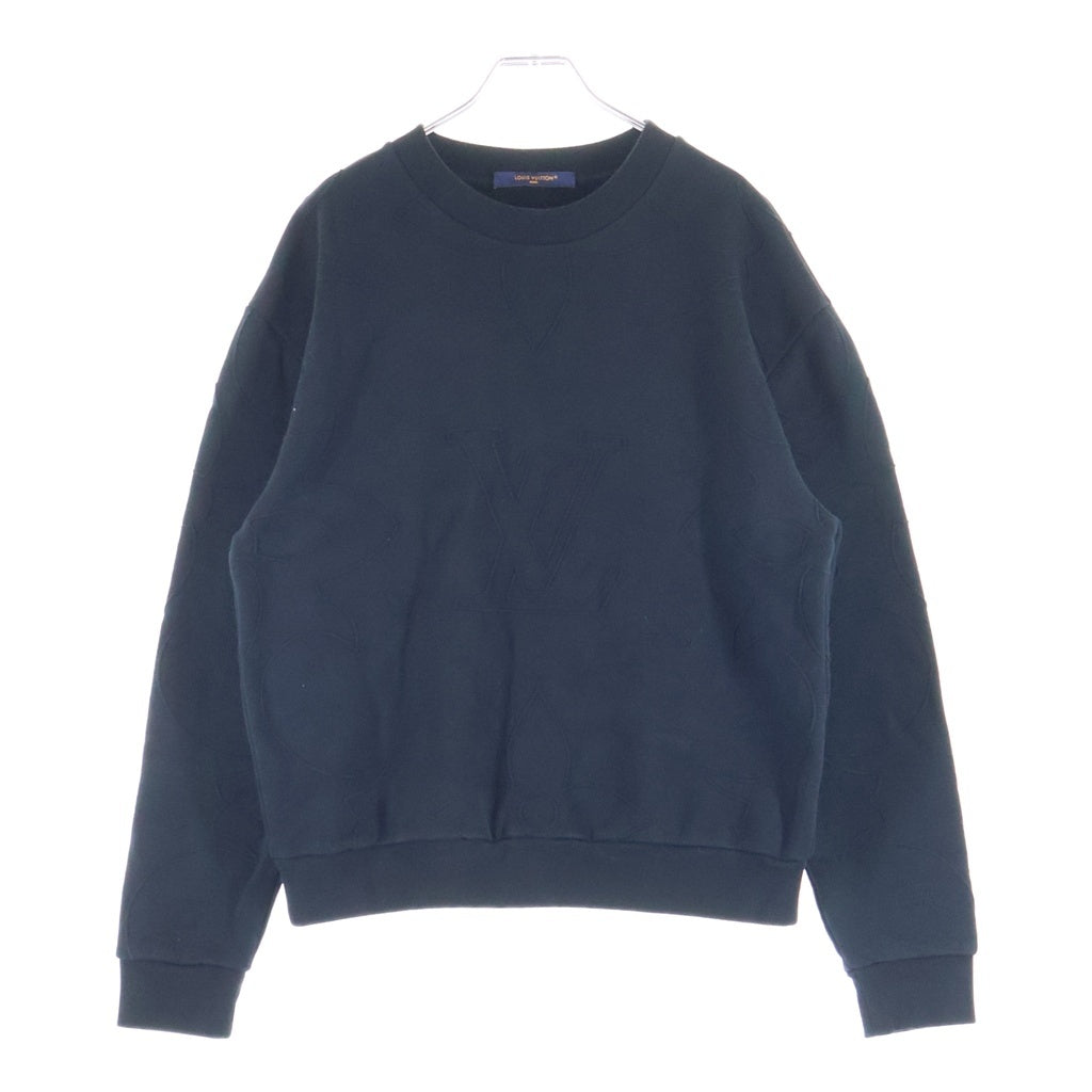 LOUIS VUITTON(ルイヴィトン) 24AW LV Logo Jacquard Embroidered Sweatshirt LVロゴ ジャガードエンブロイダリー スウェットシャツ RM242M IHN HRY83W ブラック