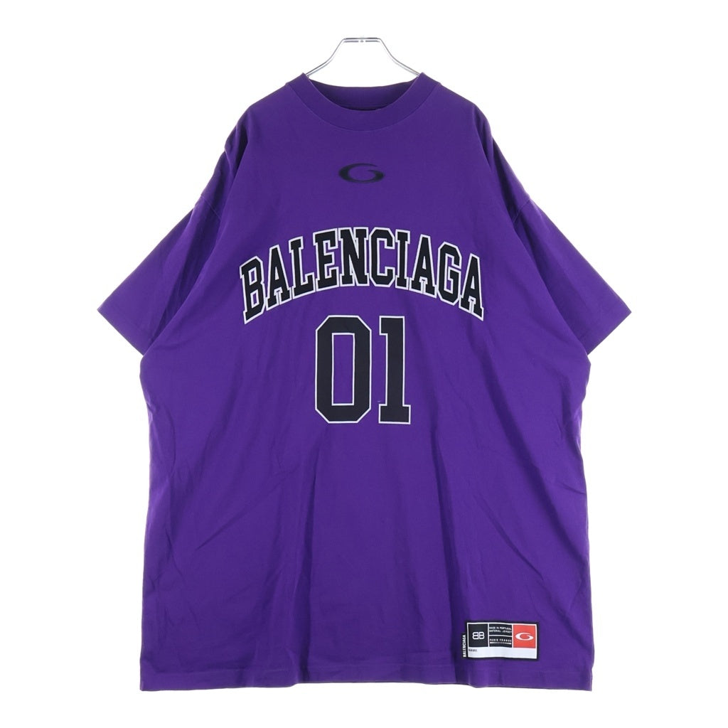 BALENCIAGA(バレンシアガ) 24AW Basketball Series オーバーサイズ クルーネック半袖Tシャツ パープル 787349TRVW95160