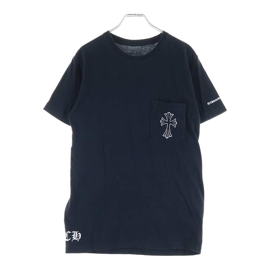 CHROME HEARTS(クロムハーツ) CH S/S バックセメタリーCHクロス スクロールラベル プリント半袖Tシャツカットソー ブラック