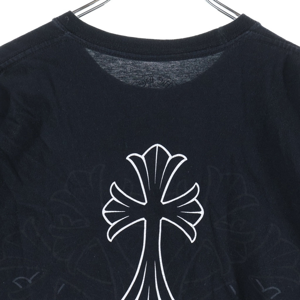 CHROME HEARTS(クロムハーツ) CH S/S バックセメタリーCHクロス スクロールラベル プリント半袖Tシャツカットソー ブラック
