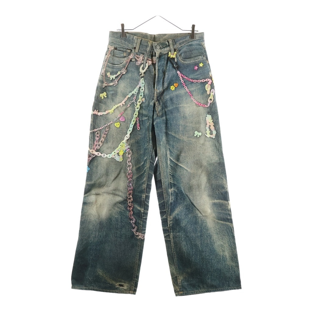 Acne Studios(アクネ ストゥディオズ) Baggy Fit Jeans 1981M 転写プリント ボタンフライ バギーフィット デニムパンツ インディゴ FN-MN-TROU001101