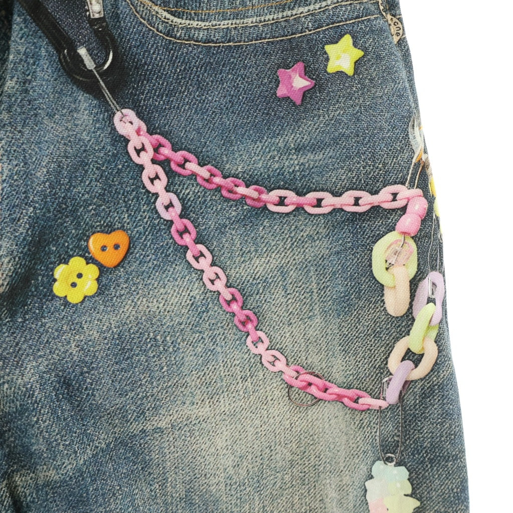 Acne Studios(アクネ ストゥディオズ) Baggy Fit Jeans 1981M 転写プリント ボタンフライ バギーフィット デニムパンツ インディゴ FN-MN-TROU001101