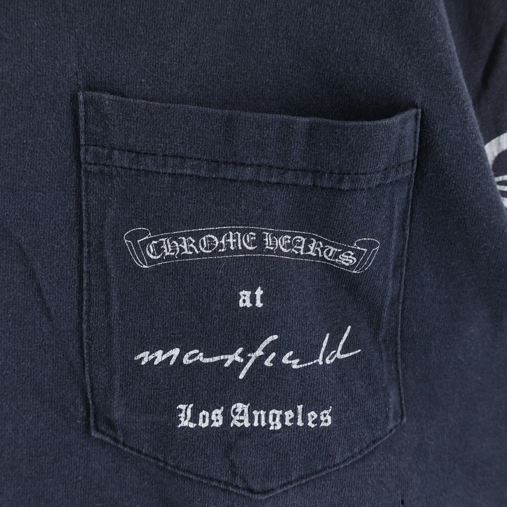 CHROME HEARTS(クロムハーツ) OLD ×max field Dagger L/S TEE オールド マックスフィールド ダガープリント 長袖Tシャツカットソー ネイビー