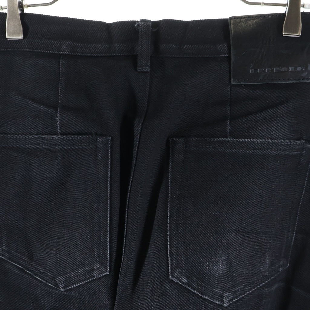 Rick Owens(リックオウエンス) 22AW GETH CUT PANTS ゲスカットパンツ 16oz ブラックデニム ブラック RR02B2324-HBLKJP
