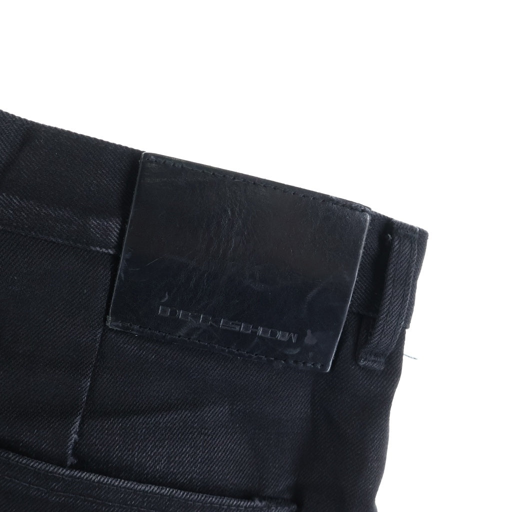 Rick Owens(リックオウエンス) 22AW GETH CUT PANTS ゲスカットパンツ 16oz ブラックデニム ブラック RR02B2324-HBLKJP