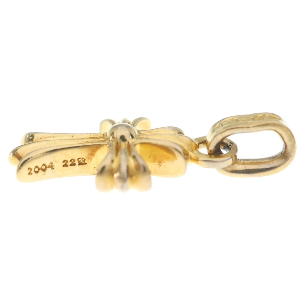 CHROME HEARTS(クロムハーツ) 22K CRS BBYFAT P/SAP ベイビーファットクロス PAVEサファイア ペンダントトップ ゴールド