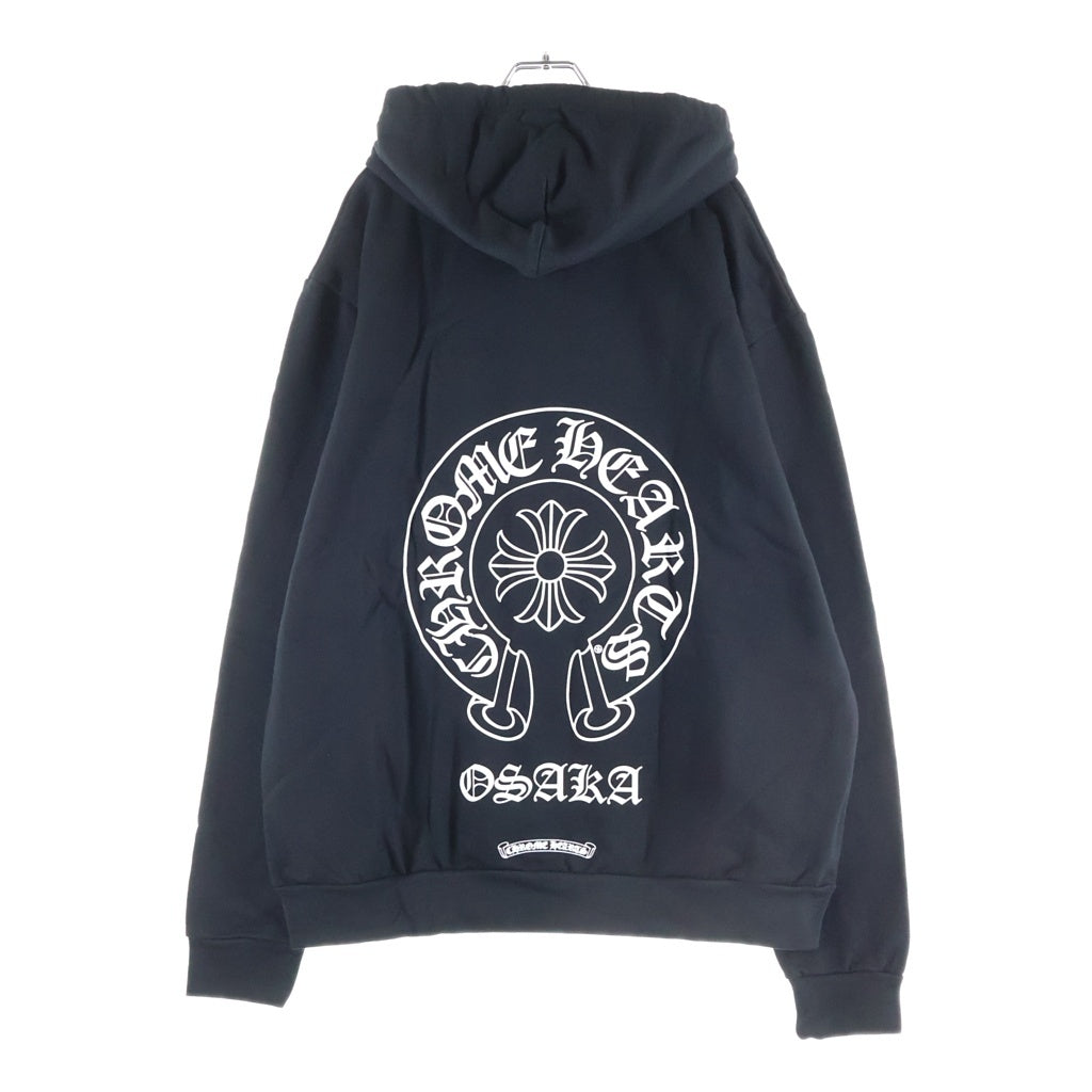 CHROME HEARTS(クロムハーツ) SWTSHRT PLVR OSAKA 大阪限定バックホースシュープリントプルオーバーパーカー スウェットフーディー ブラック