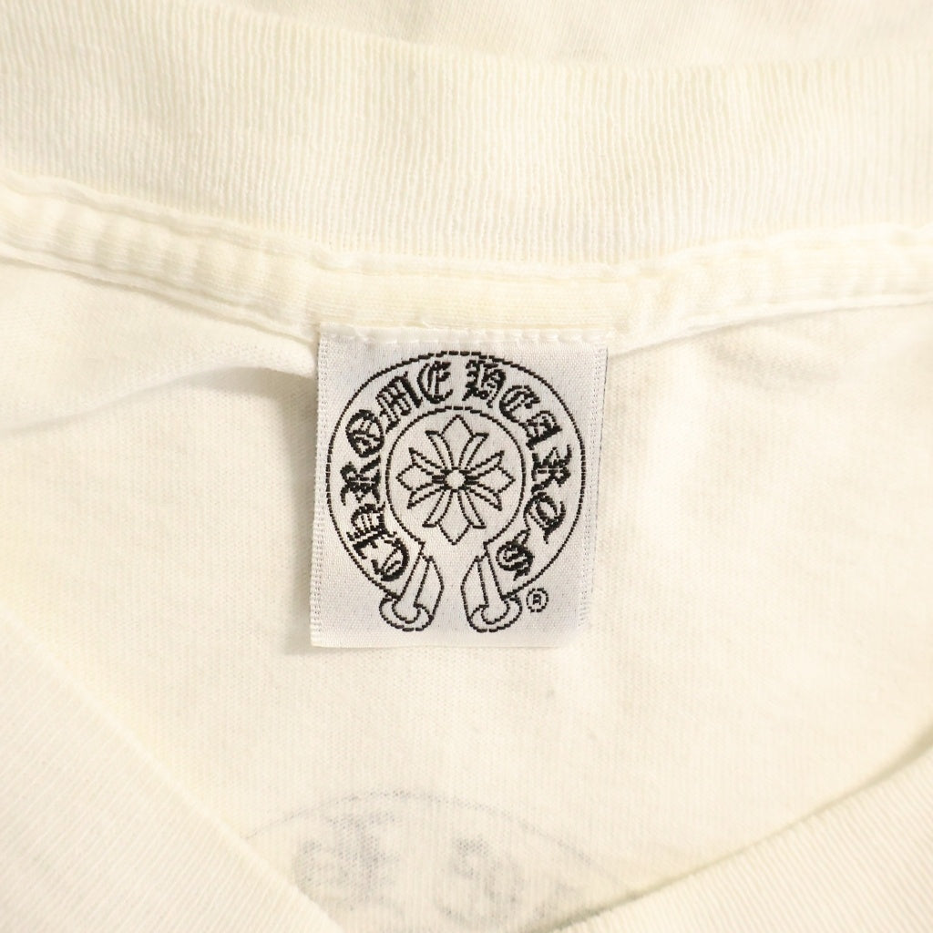 CHROME HEARTS(クロムハーツ) OLD L/S オールド 袖フローラル ヴァインダガーホースシュープリント 長袖Tシャツカットソー ホワイト