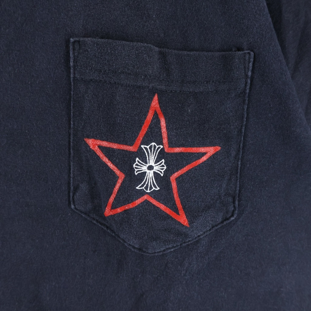 CHROME HEARTS(クロムハーツ) OLD オールド スター CHクロス プリント 半袖Tシャツカットソー ブラック
