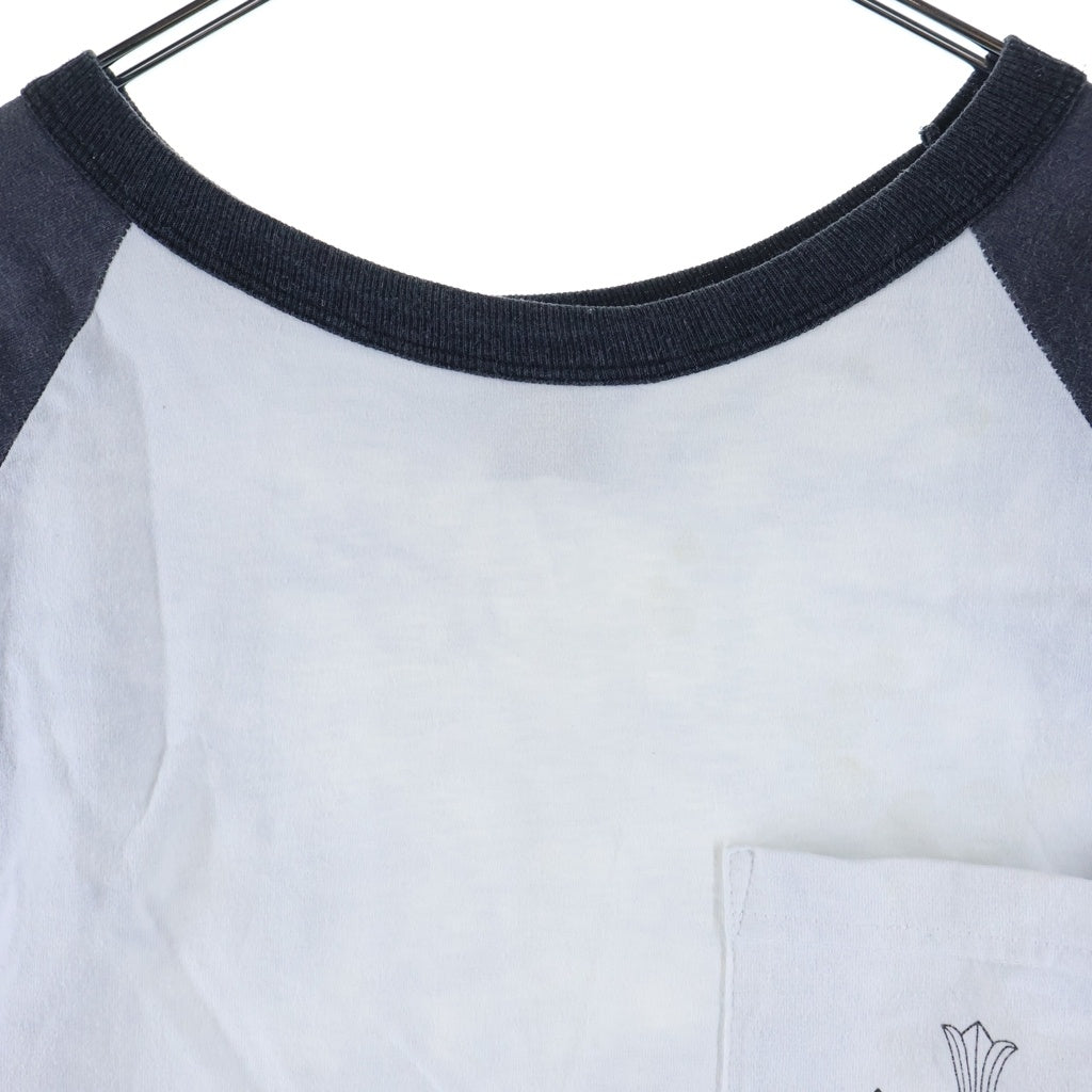 CHROME HEARTS(クロムハーツ) OLD CEMETARY CROSS RAGLAN TEE オールド7分丈 セメタリークロス ラグラン長袖シャツ カットソーホワイト/ブラック