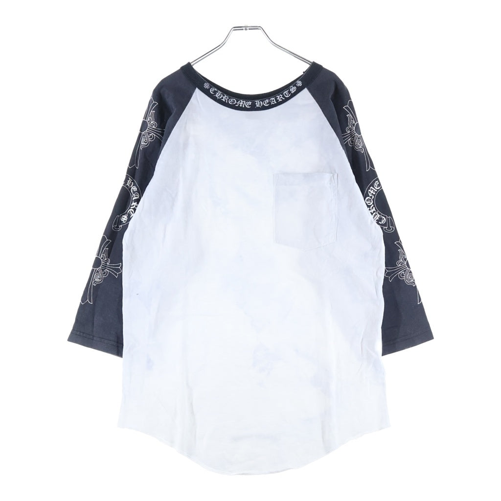 CHROME HEARTS(クロムハーツ) OLD FAIRY CROSS RAGLAN TEE オールド フェアリークロスラグラン長袖Tシャツ カットソー ホワイト/ブラック