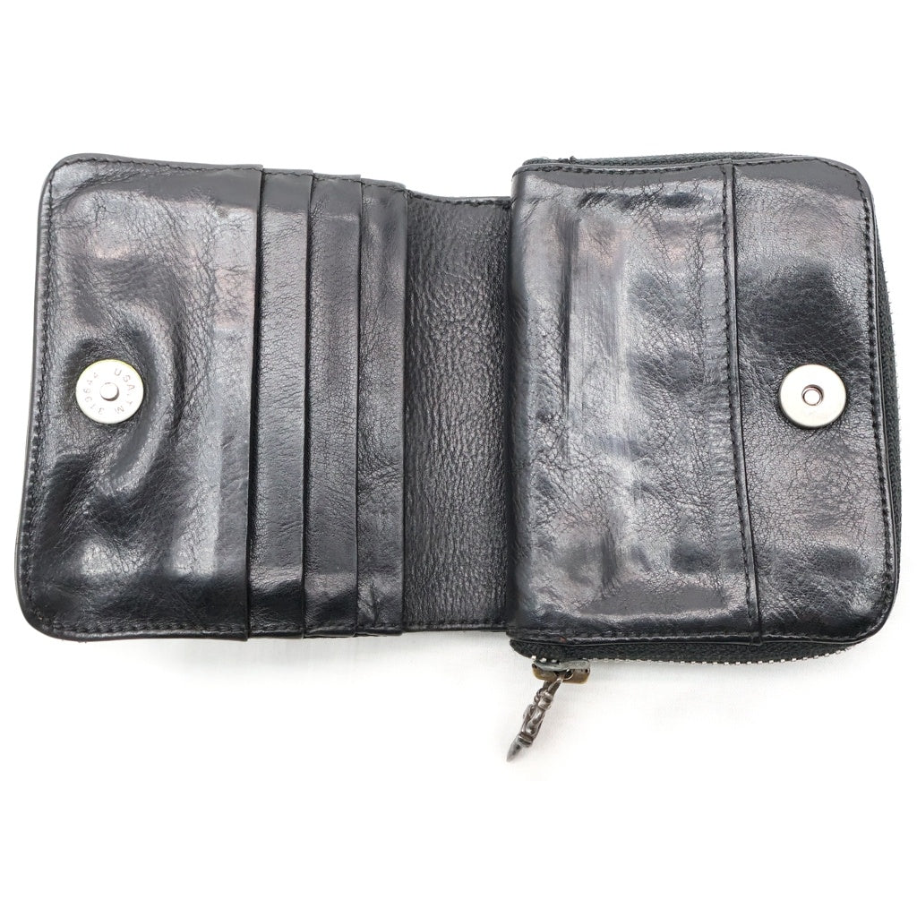 CHROME HEARTS(クロムハーツ) SQ ZIP BILL スクエアジップビル レザーウォレット 財布 ブラック