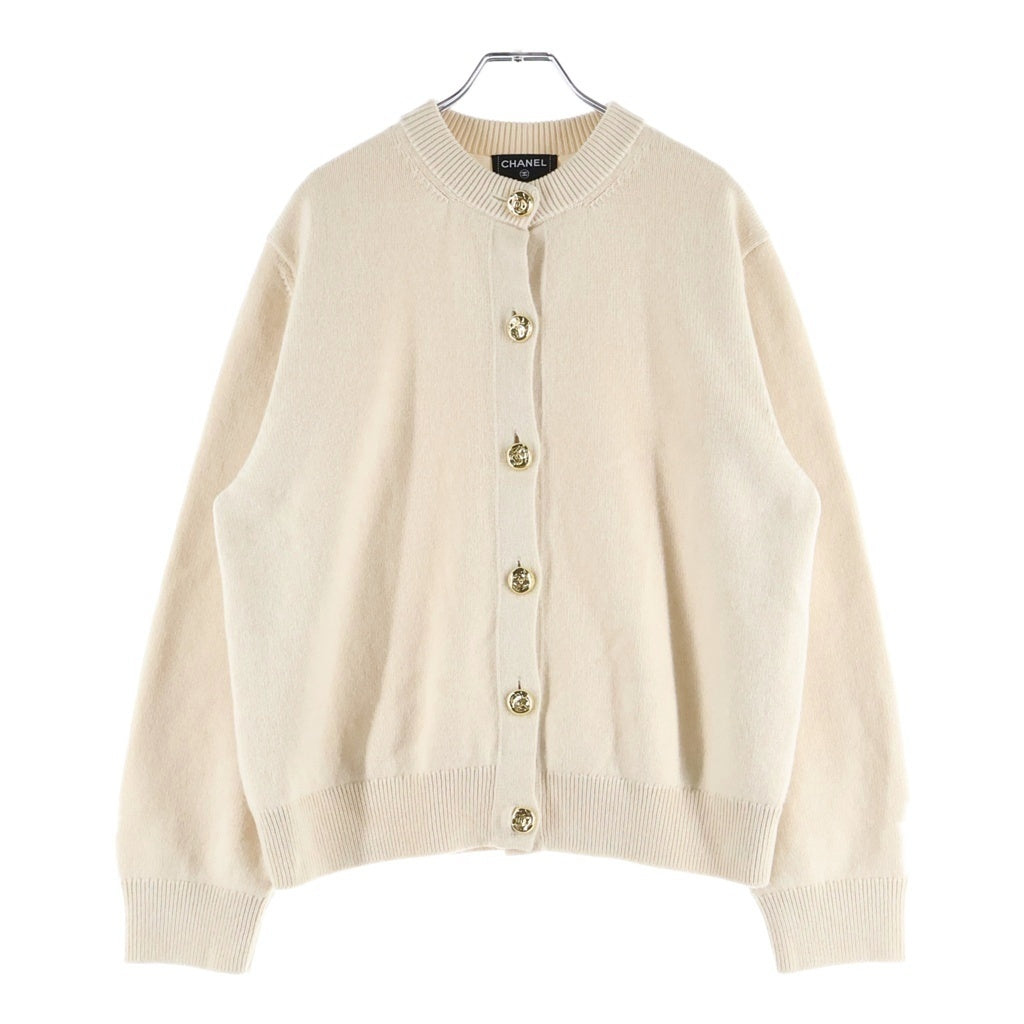 CHANEL(シャネル) 26SS Cashmere Knit Cardigan カシミヤニットカーディガン ゴールド金具 ベージュ P82365K11867 レディース
