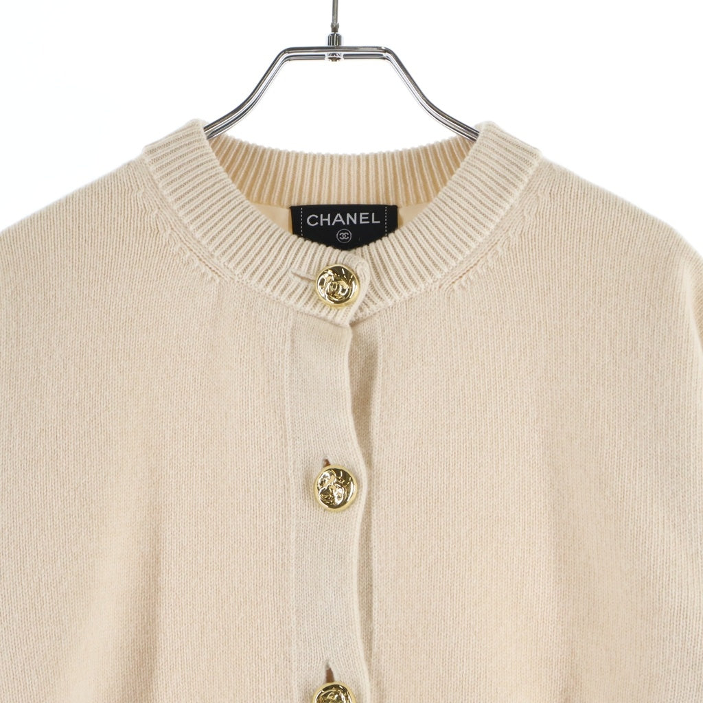 CHANEL(シャネル) 26SS Cashmere Knit Cardigan カシミヤニットカーディガン ゴールド金具 ベージュ P82365K11867 レディース