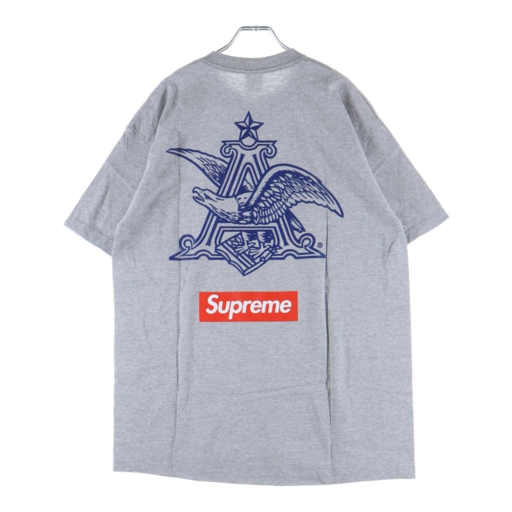 SUPREME(シュプリーム) 09SS ×Budweiser Logo Tee バドワイザー プリント半袖Tシャツカットソー グレー