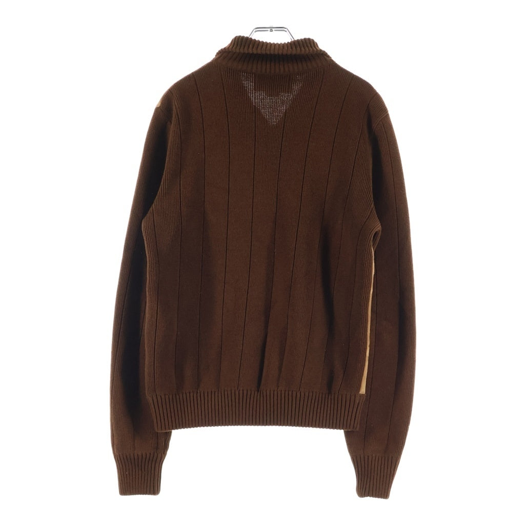 GUCCI(グッチ) スエード切替 ホースビット ジップアップ カーディガン ブラウン 626265 XKBFK