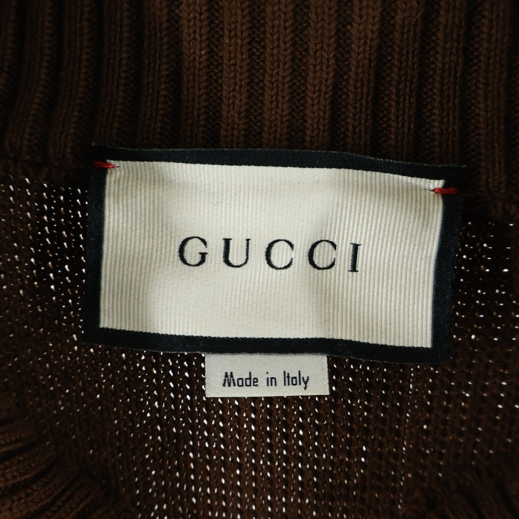GUCCI(グッチ) スエード切替 ホースビット ジップアップ カーディガン ブラウン 626265 XKBFK