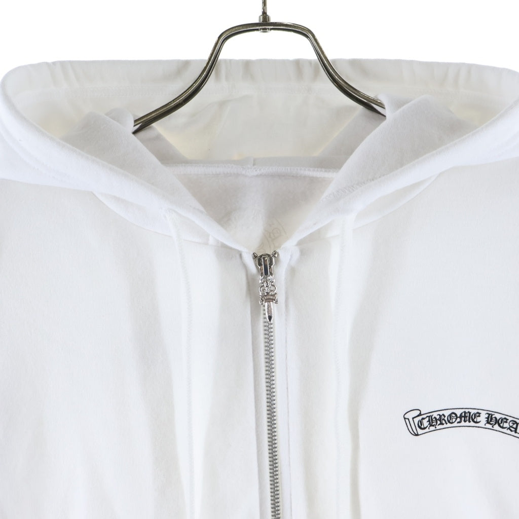 CHROME HEARTS(クロムハーツ) Back Scroll Label Logo Zip Up Hoodie バックスクロールラベル ロゴジップアップフーディ パーカー ホワイト