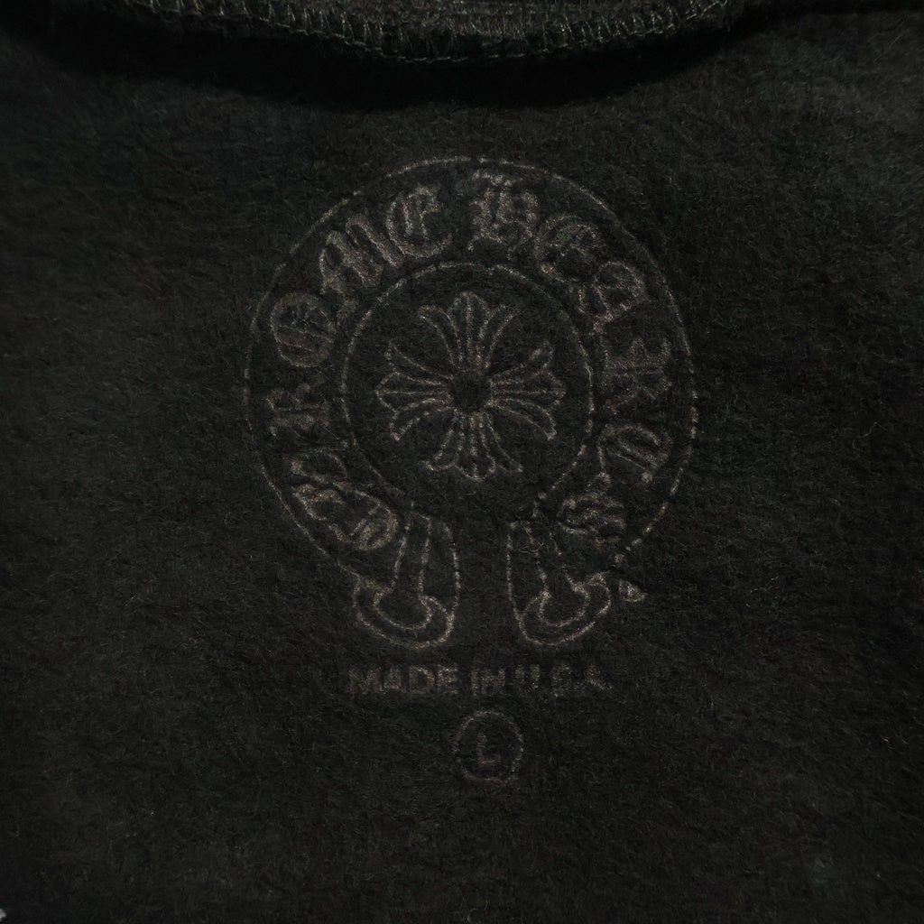 CHROME HEARTS(クロムハーツ) SWTSHRT HD ZIP ヴァーティカルロゴグリッタープリントジップアップパーカー ブラック/カーキ