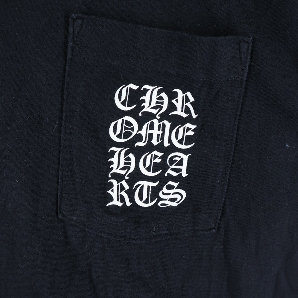 CHROME HEARTS(クロムハーツ) Vertical Logo S/S Tee バーティカルロゴ プリント半袖Tシャツ カットソー ブラック