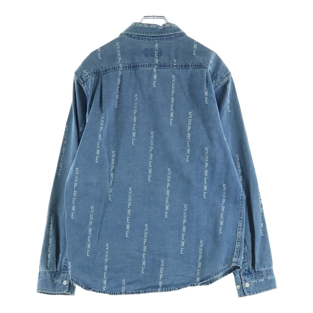 SUPREME(シュプリーム) 20AW Logo Stripe Jacquard Denim Shirt ロゴ ストライプ ジャガード デニムシャツ 長袖シャツ インディゴ