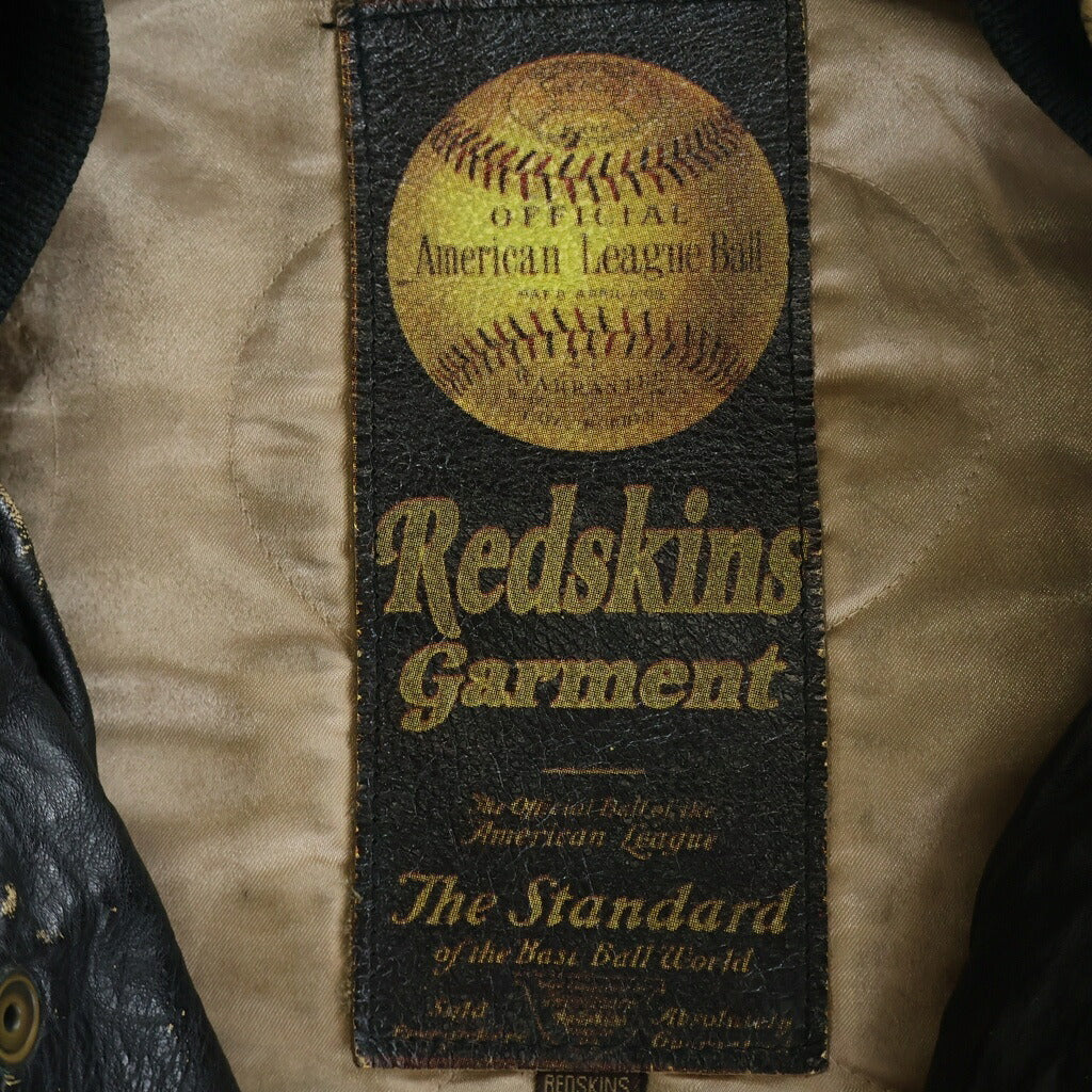 REDSKINS(レッドスキンズ) ドラゴン刺繍 レザージャケット ブラック
