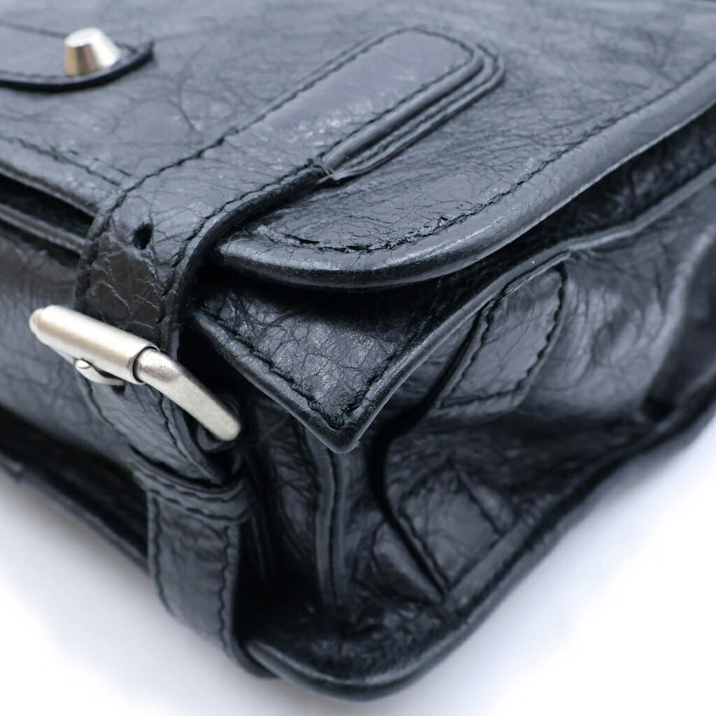 BALENCIAGA(バレンシアガ) SHOULDER BAG ARCHIVE CITY LEATHER アーカイブ シティー レザー ショルダーバッグ ブラック