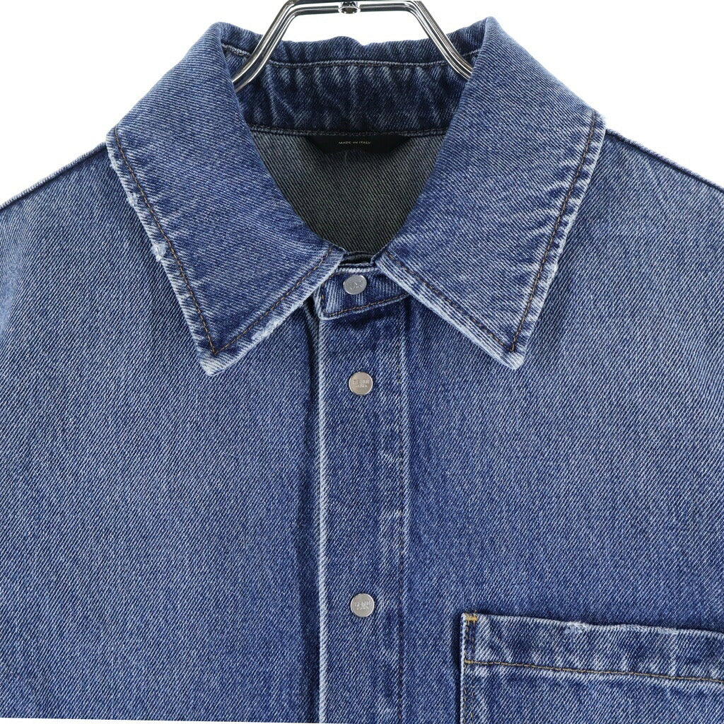 FENDI(フェンディ) Denim Shirt 胸ポケット 半袖デニムシャツ FW1315 AS02 インディゴ