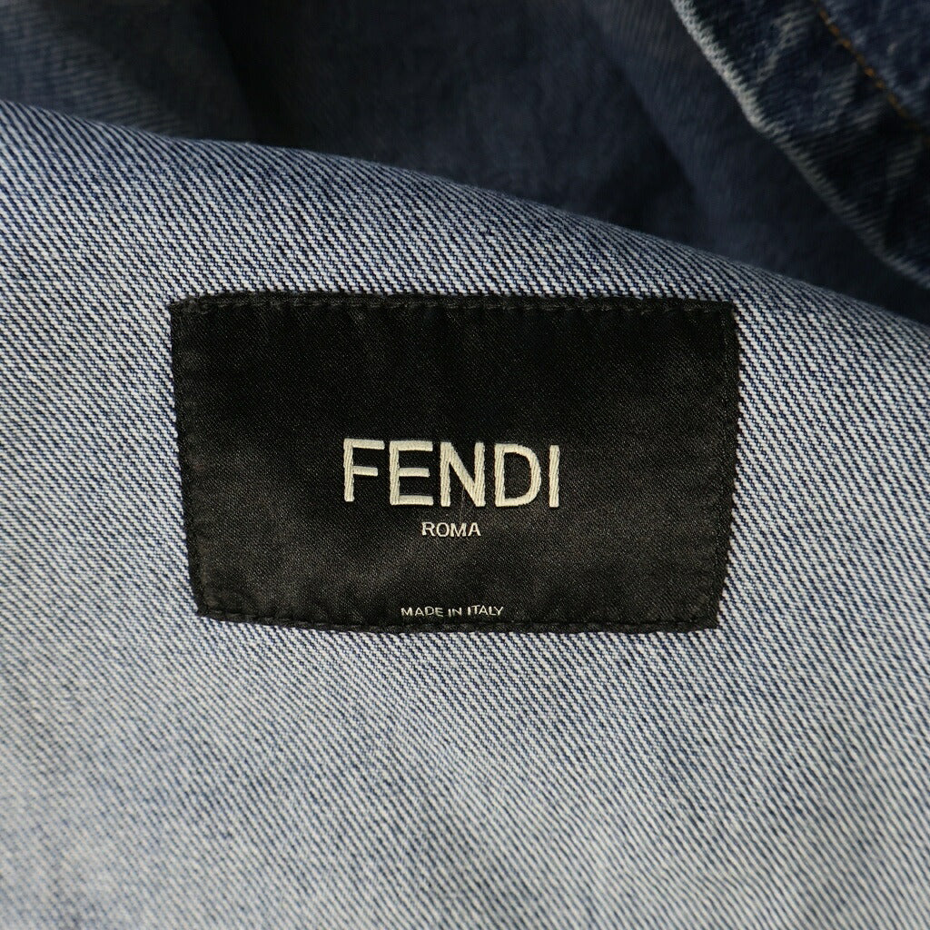 FENDI(フェンディ) Denim Shirt 胸ポケット 半袖デニムシャツ FW1315 AS02 インディゴ