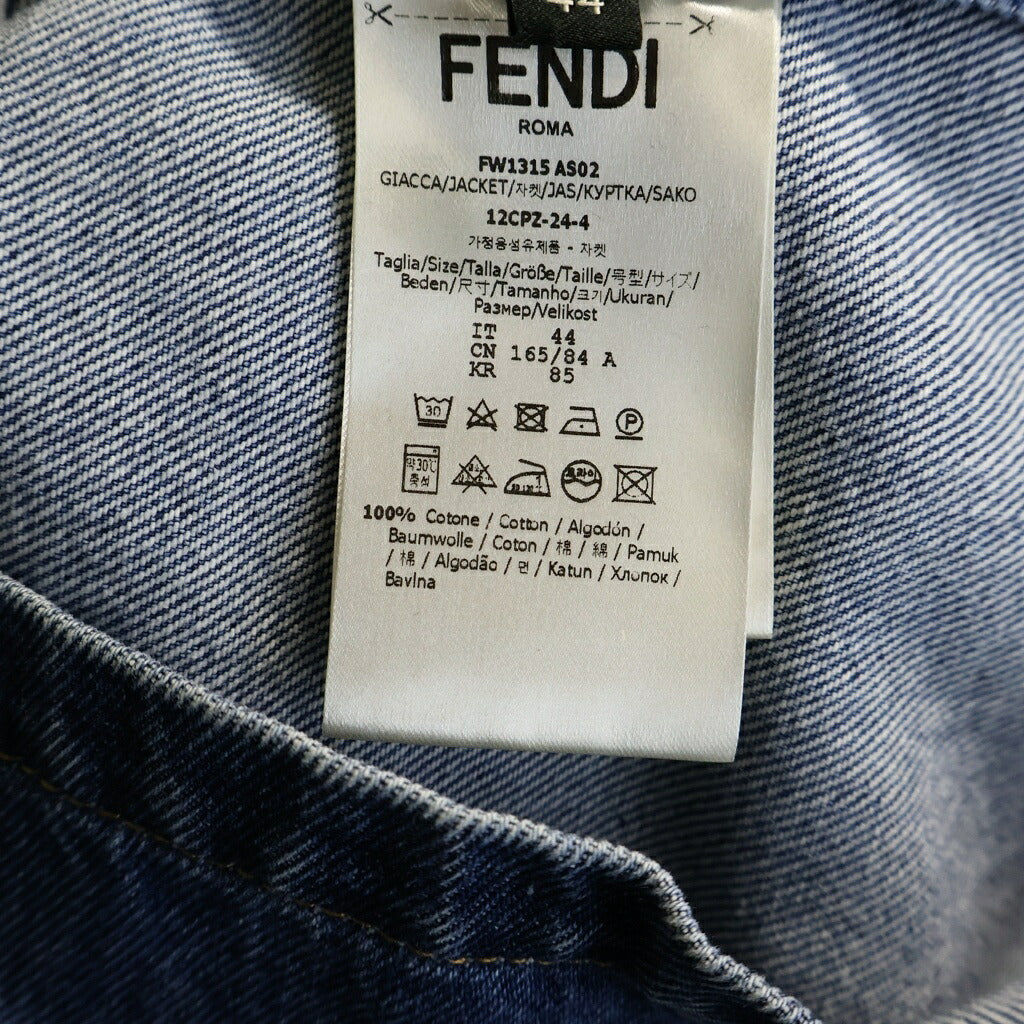 FENDI(フェンディ) Denim Shirt 胸ポケット 半袖デニムシャツ FW1315 AS02 インディゴ