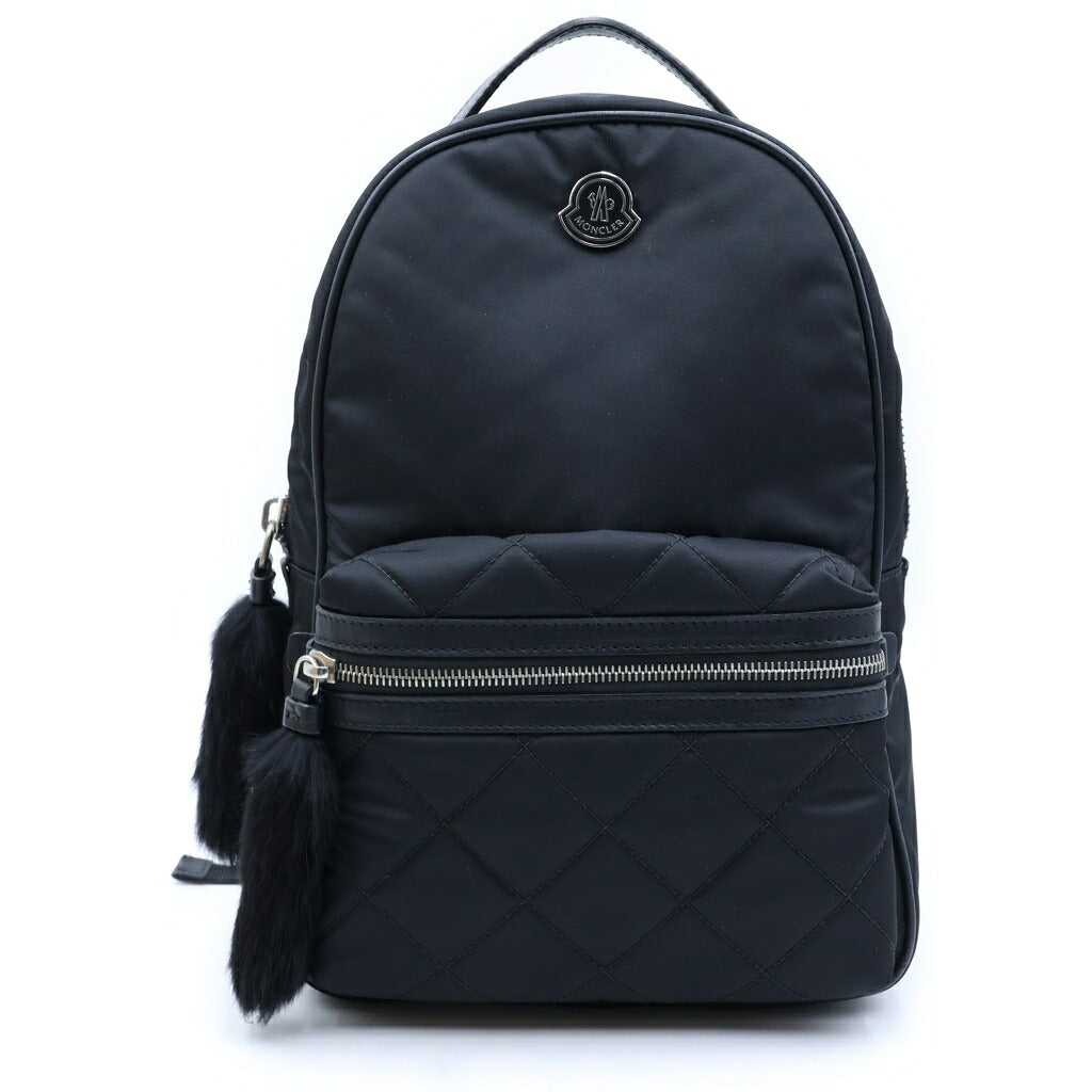 MONCLER(モンクレール) GEORGETTE ZAINO B209A0065300 04592 ロゴプレート付きナイロンバッグパック リュック ブラック レディース
