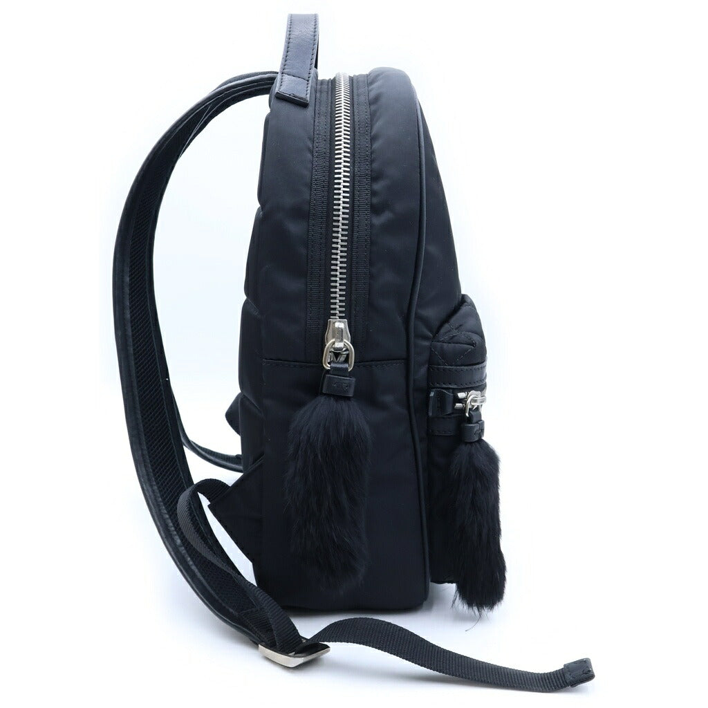 MONCLER(モンクレール) GEORGETTE ZAINO B209A0065300 04592 ロゴプレート付きナイロンバッグパック リュック ブラック レディース