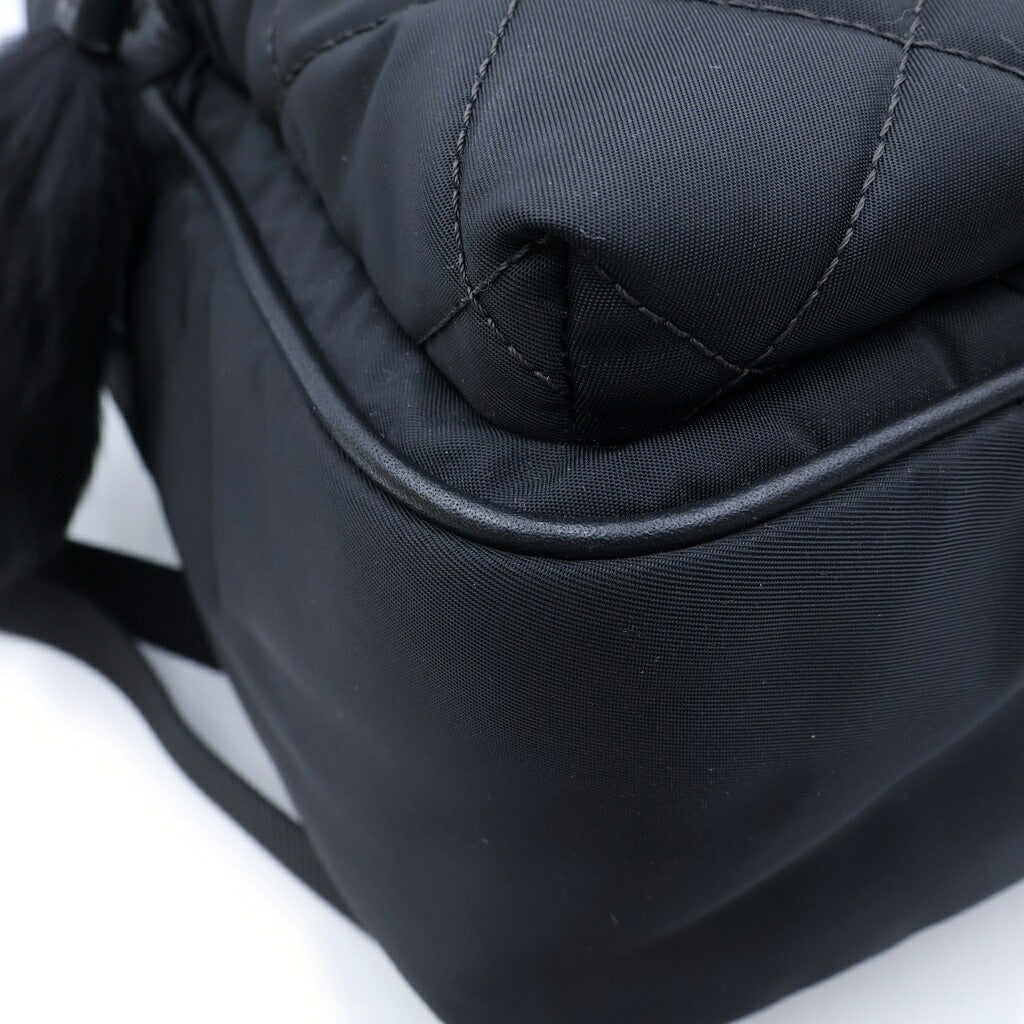 MONCLER(モンクレール) GEORGETTE ZAINO B209A0065300 04592 ロゴプレート付きナイロンバッグパック リュック ブラック レディース